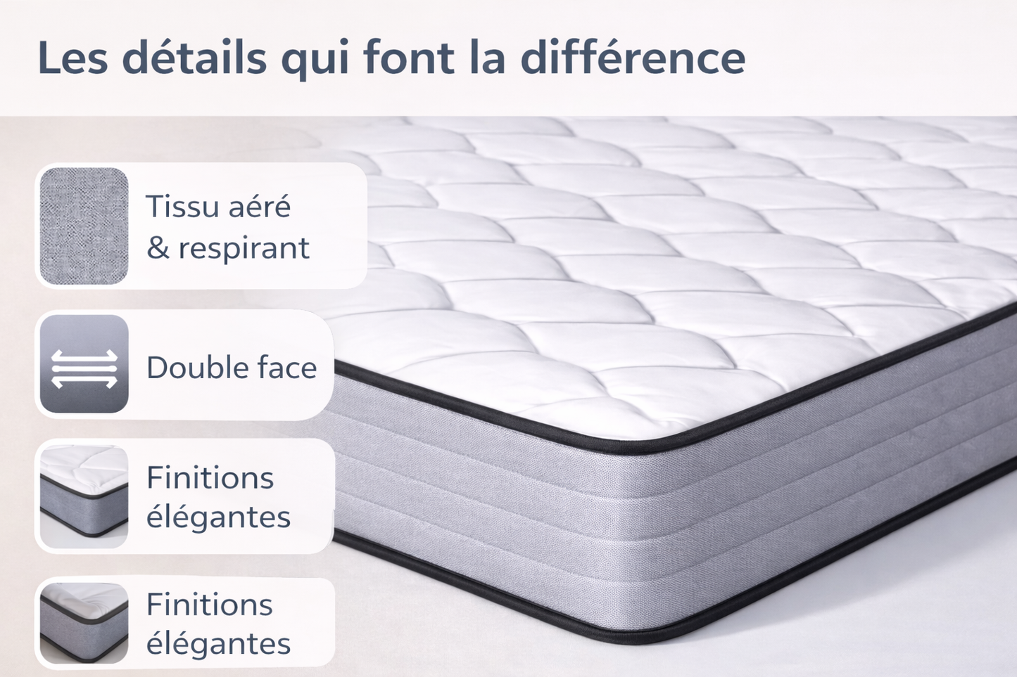 Matelas Rosahqnda à ressorts ensachés